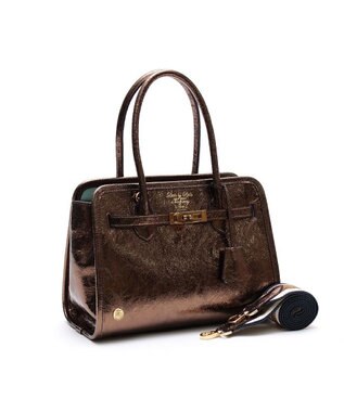 A.D.M.J. 【牛革】クラックメタル/イタリアンレザー前金具付トートM ブロンズ