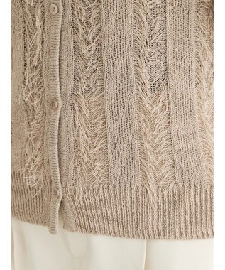 Green Parks フリンジニットベスト Gray Beige