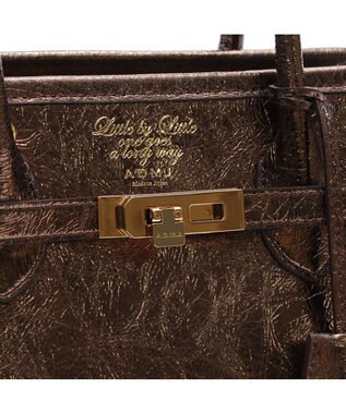 A.D.M.J. 【牛革】クラックメタル/イタリアンレザー前金具付トートM ブロンズ