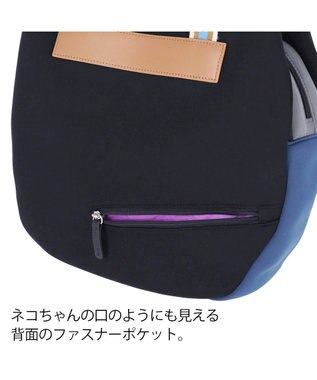 tsumori chisato CARRY ネコかおウレタン ショルダーバッグ 中サイズ 猫モチーフ トートバッグ ブラック