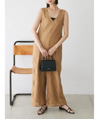 Green Parks クラシックレースロンパース Camel