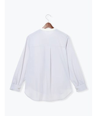 Te chichi フロントフリルバイカラーブラウス グレー