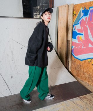 WEGO モヘアライクBIGプルオーバー ブラック