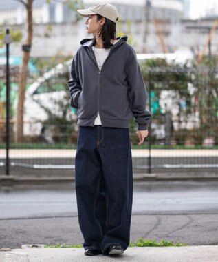 WEGO 【ユニセックス着用ITEM/SMLサイズ展開】ボンディングZIPパーカー ブラック中濃色