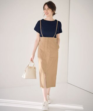 ANY SIS S 【接触冷感・UVカット・洗える】ビューティクール フレンチ ニットＴ ネイビー