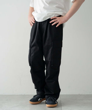WEGO 【キッズ/150cm/160cm/ウエストゴム】イージーカーゴパンツ（JUNIOR） ブラック