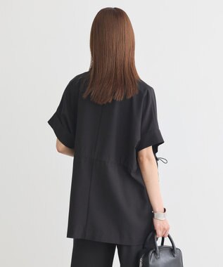 earth music&ecology 半袖サイドドロストジャケット Black