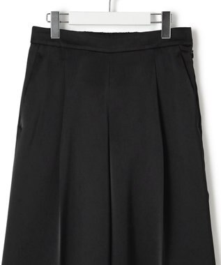 23区 【APPLAUDIR】クリアダブルサテン ワイドシルエットパンツ ブラック系