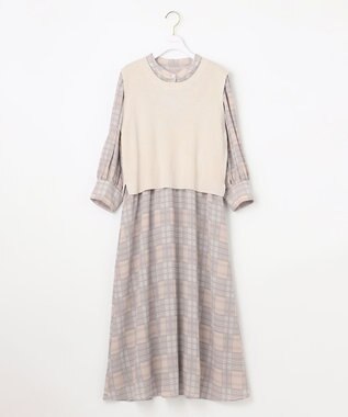 ANY SIS 【2SET】ニットジレワンピース セット ベージュ系