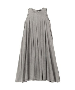 YECCA VECCA バイオ加工ヴィンテージデニムタックワンピース Gray