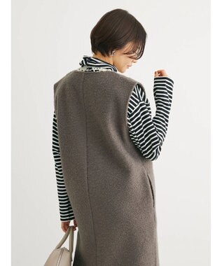 Green Parks ・ＥＬＥＮＣＡＲＥ　ＤＵＥ　ブークレＶネックジャンスカ Charcoal Gray