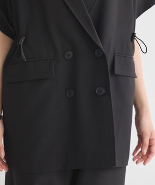 earth music&ecology 半袖サイドドロストジャケット Black