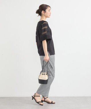 earth music&ecology フレア袖レースプルオーバー Black