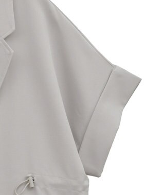 earth music&ecology 半袖サイドドロストジャケット Gray Beige