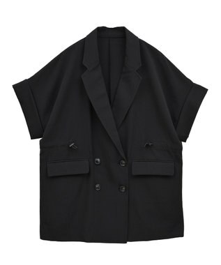 earth music&ecology 半袖サイドドロストジャケット Black