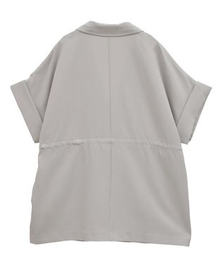 earth music&ecology 半袖サイドドロストジャケット Gray Beige