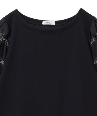 earth music&ecology フレア袖レースプルオーバー Black