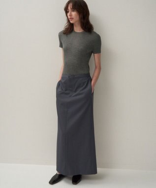 ATON RAMIE WOOL RIB | ショートスリーブセーター GRAY