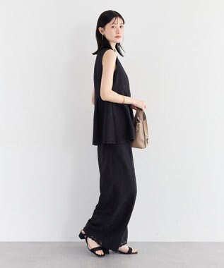 YECCA VECCA 刺繍ペプラムジレ Black