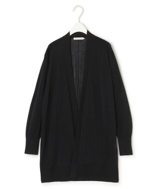 ICB 【洗える】 ウールアセテートハイゲージ カーディガン ブラック系