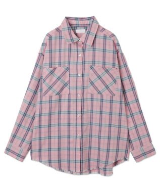 WEGO チェックBIGシャツ ピンク
