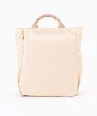 LA BAGAGERIE ツイルナイロン×エナメル リュックサック アイボリー