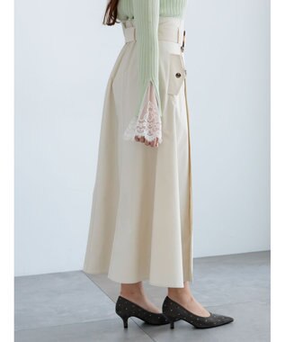 Te chichi トレンチフレアスカート オフホワイト