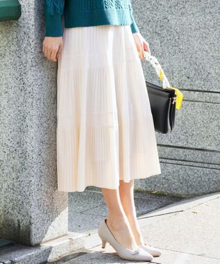 ANY SIS プリーツ切替 スカート アイボリー
