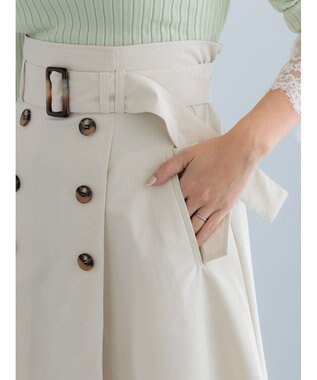 Te chichi トレンチフレアスカート オフホワイト