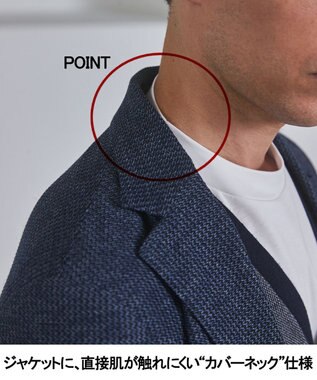 GOTAIRIKU 仕事で着られる 綿100％ 【洗える】カバーネック ドレスTシャツ_ロング ホワイト系