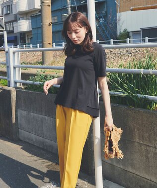 Feroux 美シルエットカラーテーパード パンツ イエロー系