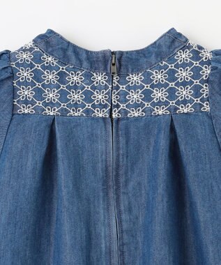 組曲 KIDS 【100㎝】レースコンビデニム ワンピース ブルー
