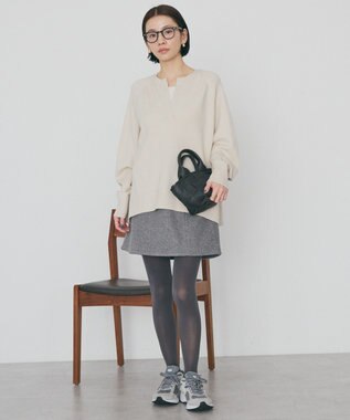 AMERICAN HOLIC バイパチカフタンラグランニットプルオーバー Ecru