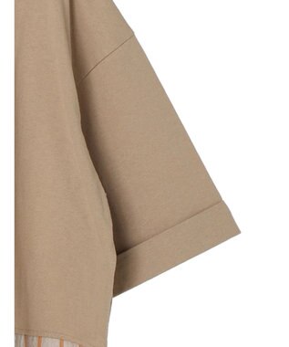 Green Parks ５分袖ドッキングバックスリットチュニック Beige