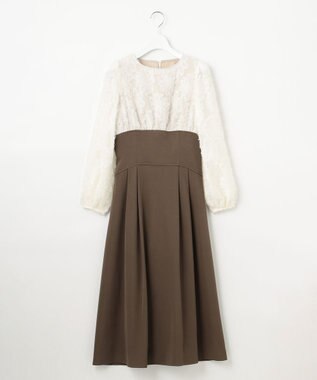 Feroux 【尾﨑真衣さんコラボ商品】コルセットデザイン 綺麗シルエットワンピース ダークブラウン系