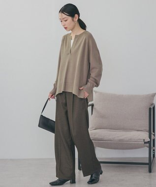 AMERICAN HOLIC バイパチカフタンラグランニットプルオーバー Gray Beige