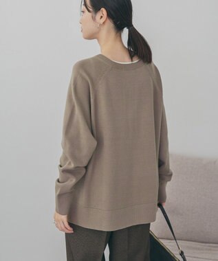 AMERICAN HOLIC バイパチカフタンラグランニットプルオーバー Gray Beige