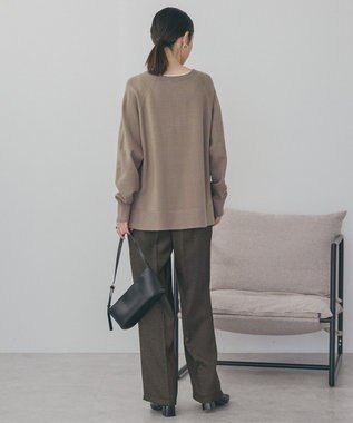 AMERICAN HOLIC バイパチカフタンラグランニットプルオーバー Gray Beige