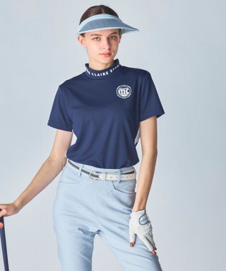FILA GOLF／marie claire 【Marie claire sports】半袖モックネックシャツ ネイビー