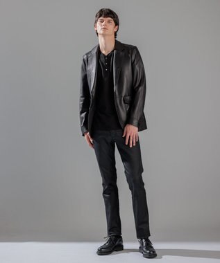 JOSEPH HOMME ライトゴートシュリンクレザー　ジャケット ブラック系