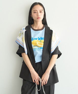 earth music&ecology 【セットアップ対応】リネンライクダブルジャケット Black