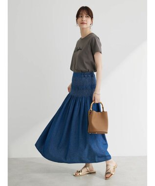 Green Parks ・Ｐｅｔｉｔ　Ｆｌｅｕｒ　ロゴ刺繍Ｔシャツ Charcoal Gray