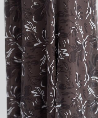 YECCA VECCA ボタニカル柄シアーロングスカート Charcoal Gray