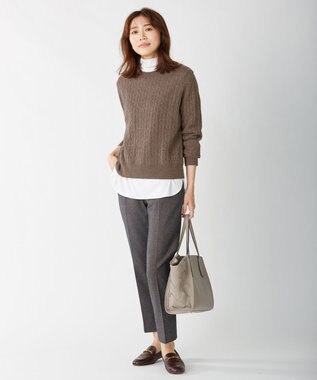 J.PRESS LADIES 【洗える】チェルビック テーパード パンツ ダークブラウン系