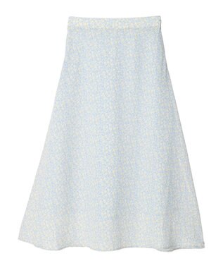 earth music&ecology フラワープリントフレアスカート Sax