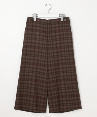 J.PRESS LADIES S milledタータンラメチェック クロップド パンツ ブラウン系