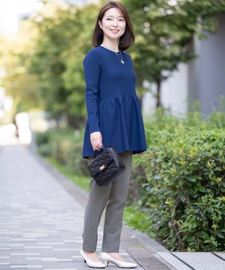 23区 S 【Sサイズ限定】ストレッチダブルクロス テーパード パンツ ライトグレー系