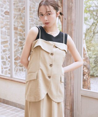 earth music&ecology 【セットアップ対応】フラップボタンビスチェ