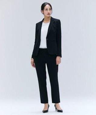 BEIGE， 【洗える】CINDY / クロップドパンツ Black x Black