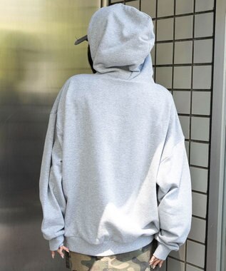 WEGO グラフィックプルパーカー 杢グレー